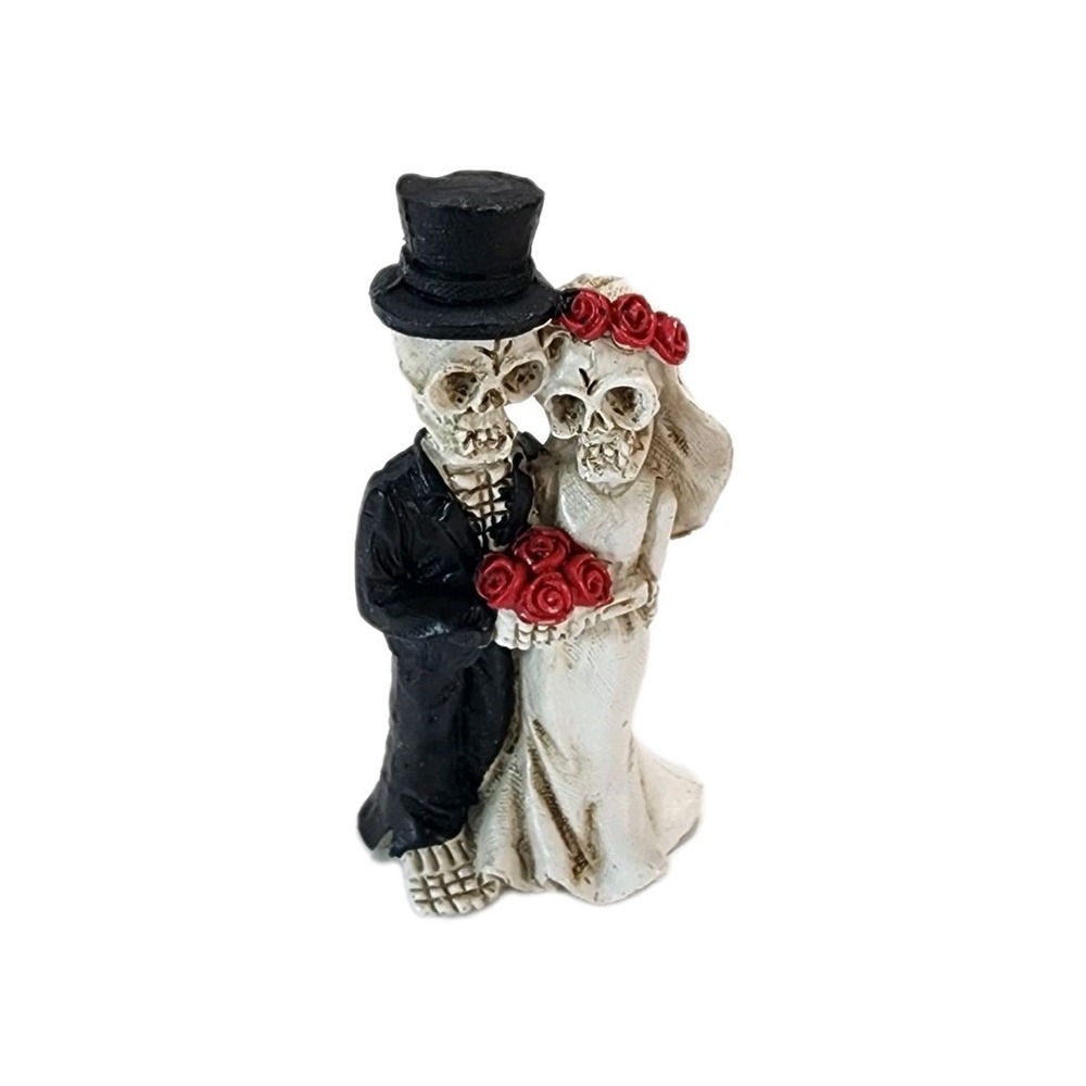 Ebros Love Never Dies Wedding Skeleton Couple in Tuxedo & Gown Mini Figurine New